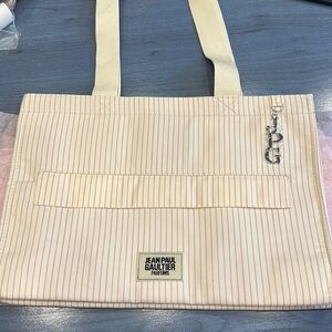 Jean Paul Gaultier stripped bag tote